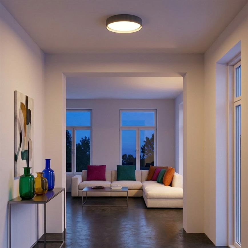 Brilagi - Dimmbare LED-Deckenleuchte LUCIA, 48 W / 230 V, 3000–6500 K, Ø 41 cm, grau, mit Fernbedienung