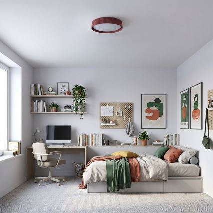 Brilagi - Dimmbare LED-Deckenleuchte LUCIA LED/48W/230V 3000-6500K Ø 41 cm rot + Fernbedienung