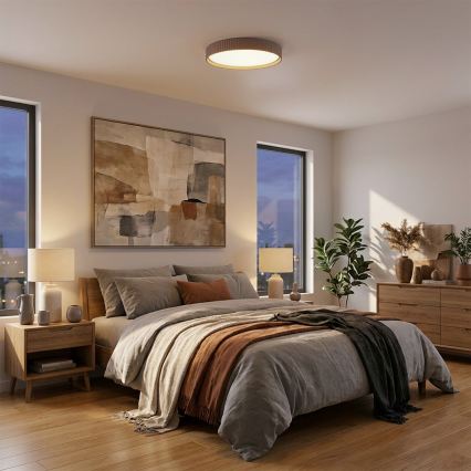 Brilagi - LED-dimmbare Deckenleuchte LUCIA LED/60W/230V 3000-6500K Ø 59 cm braun + Fernbedienung