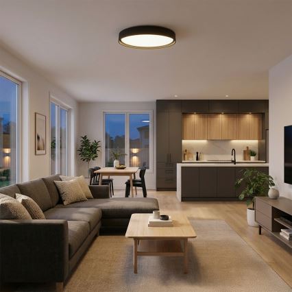 Brilagi - LED dimmbare Deckenleuchte LUCIA LED/60W/230V 3000-6500K Ø 59 cm schwarz + Fernbedienung