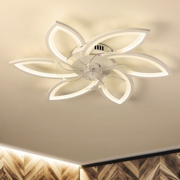 Brilagi - LED dimmbare Deckenleuchte mit Ventilator LED/50W/230V 3000-6500K Weiß + Fernbedienung