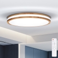 BRILAGI - LED-dimmbare Deckenleuchte MOLINA LED/60W/230V 3000-6500K Eiche Ø 58 cm + Fernbedienung