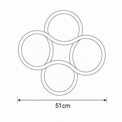 Brilagi - ORELLI LED-Deckenleuchte, dimmbar, 53 W / 230 V, Ø 51 cm, 3000–6000 K, mit Fernbedienung