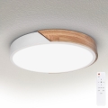 BRILAGI - LED-dimmbare Deckenleuchte PILANA LED/48W/230V Eiche/Weiß Ø 40 cm + Fernbedienung
