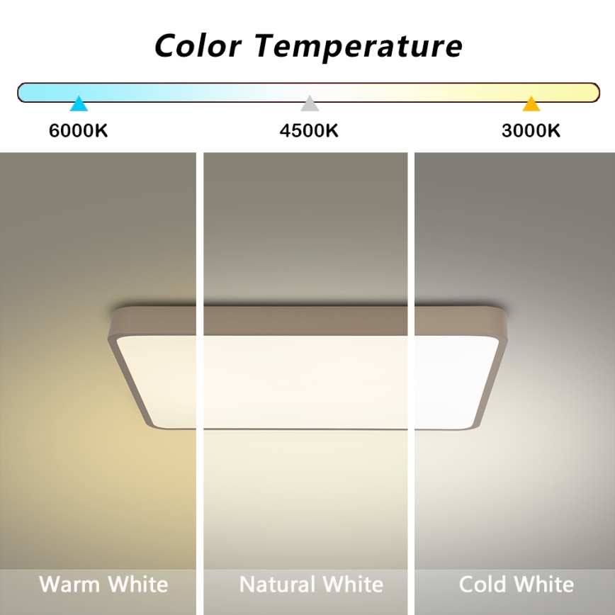 Brilagi - dimmbare LED-Deckenleuchte POOL LED/36W/230V 3000-6000K 40x40 cm beige + Fernbedienung