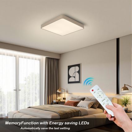 Brilagi - dimmbare LED-Deckenleuchte POOL LED/36W/230V 3000-6000K 40x40 cm beige + Fernbedienung