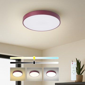 Brilagi - LED-dimmbare Deckenleuchte POOL LED/36W/230V 3000-6000K Ø 30 cm burgunderrot + Fernbedienung