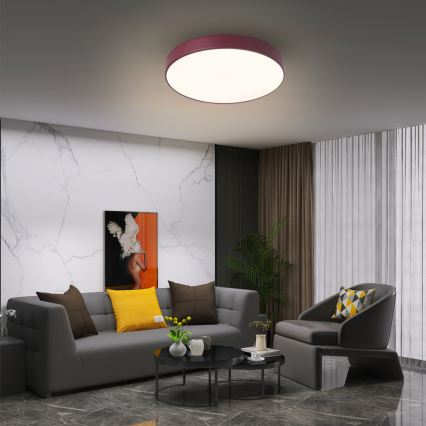 Brilagi - dimmbare LED-Deckenleuchte POOL LED/48W/230V 3000-6000K Ø 40 cm burgunderrot + Fernbedienung
