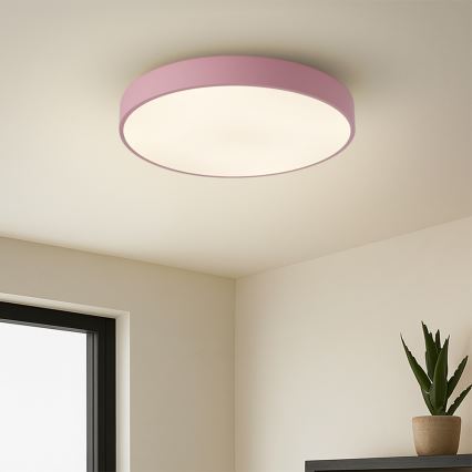 Brilagi - LED dimmbare Deckenleuchte POOL LED/48W/230V 3000-6000K Durchmesser 40 cm rosa + Fernbedienung