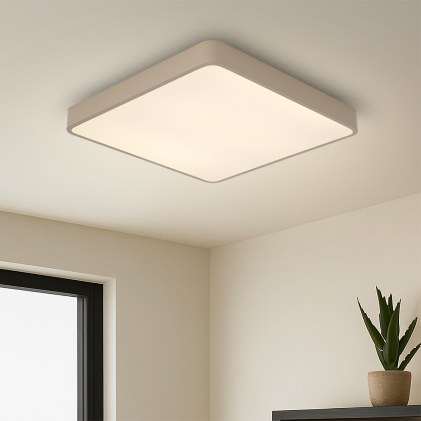 Brilagi - LED dimmbare Deckenleuchte POOL LED/48W/230V 3000-6000K 50x50 cm beige + Fernbedienung