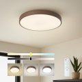 Brilagi - LED dimmbare Deckenleuchte POOL LED/48W/230V 3000-6000K Ø 40 cm braun + Fernbedienung