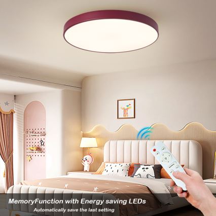 Brilagi - LED-dimmbare Deckenleuchte POOL LED/60W/230V 3000-6000K Ø 60 cm burgunderrot + Fernbedienung