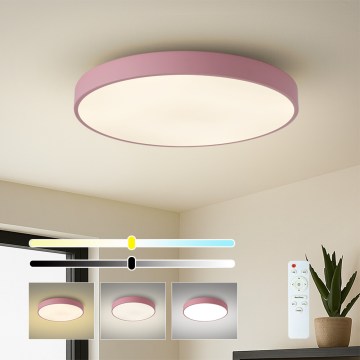 Brilagi - LED-dimmbare Deckenleuchte POOL LED/60W/230V 3000–6000K Ø 60 cm rosa + Fernbedienung