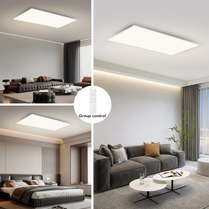 Brilagi - SLIMFRAME dimmbare LED-Deckenleuchte 80W/230V 120x60 cm 3000–6000 K weiß + Fernbedienung