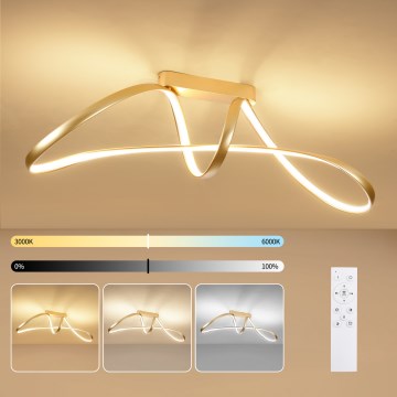 Brilagi - LED-dimmbare Deckenleuchte TWISTER LED/60W/230V 3000-6000K goldfarben + Fernbedienung