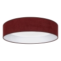 Brilagi - LED-dimmbare Deckenleuchte VELVET SMARTIX LED/24W/230V 3000–6000K Ø 45 cm weinrot Wi-Fi Tuya Beacon + Fernbedienung