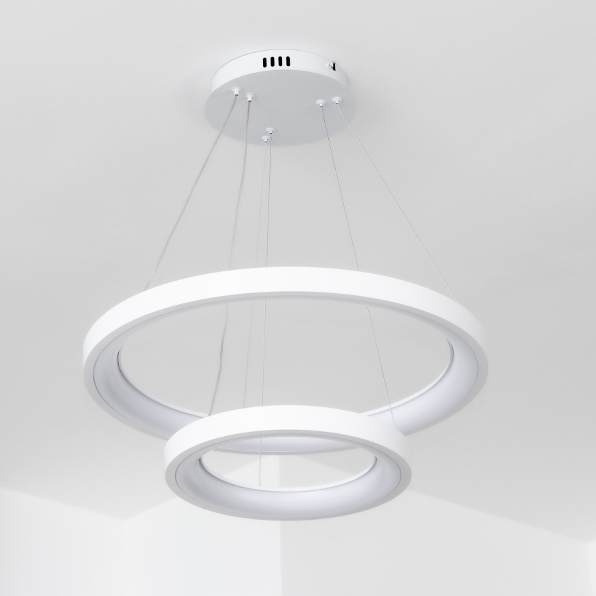 Brilagi - LED-dimmbare Pendelleuchte an Seil FALCON SLIM LED/68W/230V 3000-6500K Ø 50 cm weiß + Fernbedienung