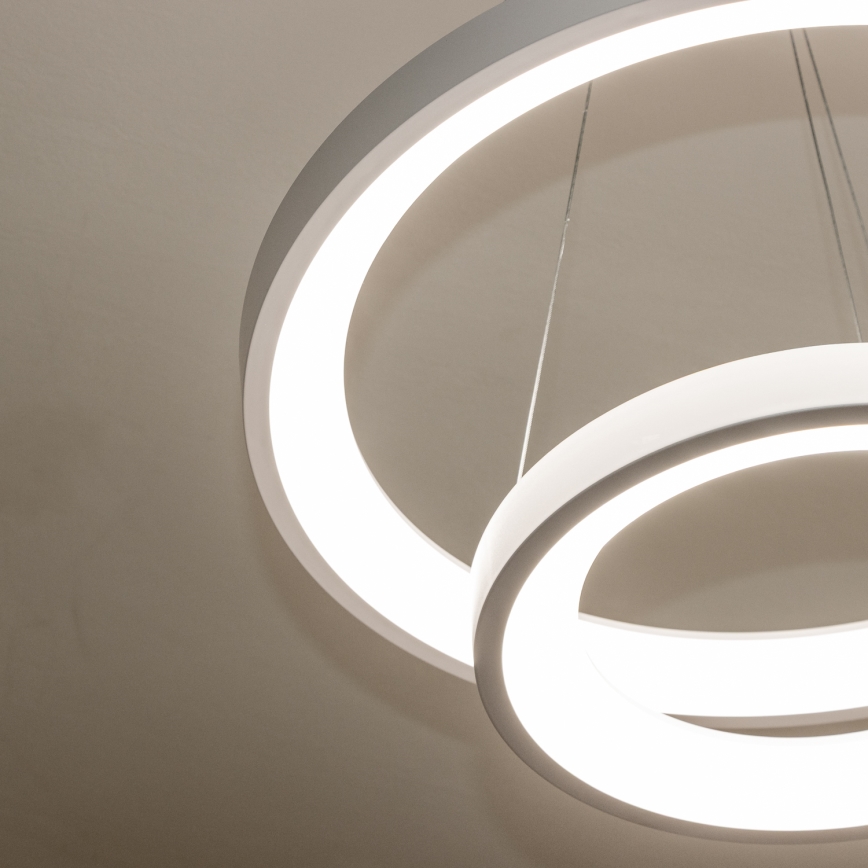 Brilagi - LED-dimmbare Pendelleuchte an Seil FALCON SLIM LED/68W/230V 3000-6500K Ø 50 cm weiß + Fernbedienung