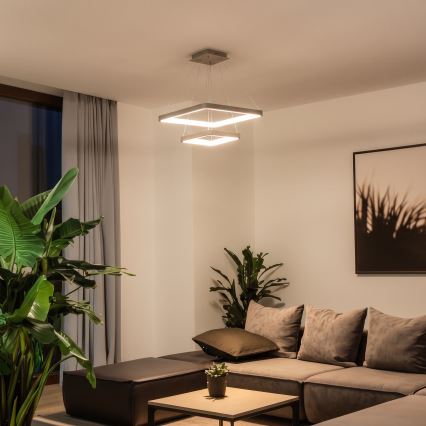 BRILAGI - Dimmbare LED-Pendelleuchte an Kabel FALCON SLIM LED/78W/230V 3000-6500K 50x50 cm beige + Fernbedienung