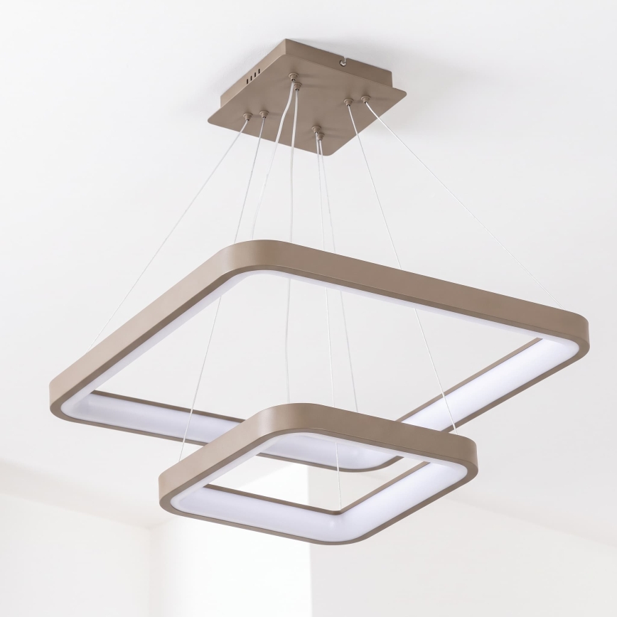 BRILAGI - Dimmbare LED-Pendelleuchte an Kabel FALCON SLIM LED/78W/230V 3000-6500K 50x50 cm beige + Fernbedienung