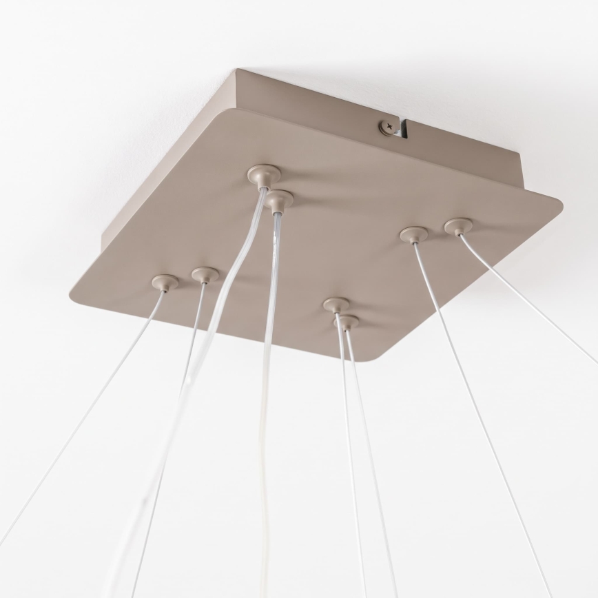 BRILAGI - Dimmbare LED-Pendelleuchte an Kabel FALCON SLIM LED/78W/230V 3000-6500K 50x50 cm beige + Fernbedienung