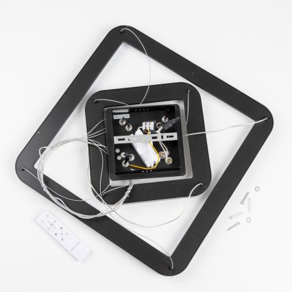 Brilagi - LED-dimmbare Hängeleuchte mit Seilaufhängung FALCON SLIM LED/78W/230V 3000-6500K 50x50 cm schwarz + Fernbedienung