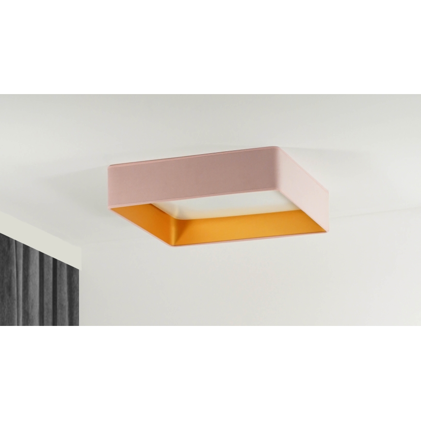 Brilagi - LED-dimmbare Deckenleuchte VELVET SQUARE SMART LED/36W/230V 60x60 cm 2700-6500K Wi-Fi Tuya + Fernbedienung rosa