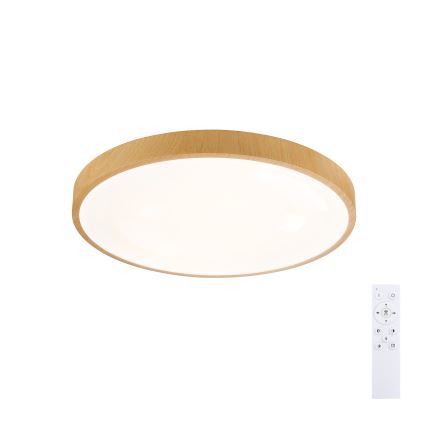Brilagi - LED-dimmbare Deckenleuchte GLASS POOL DOUBLE LED/48W/230V 3000-6000K 40 cm Holzdekor + Fernbedienung