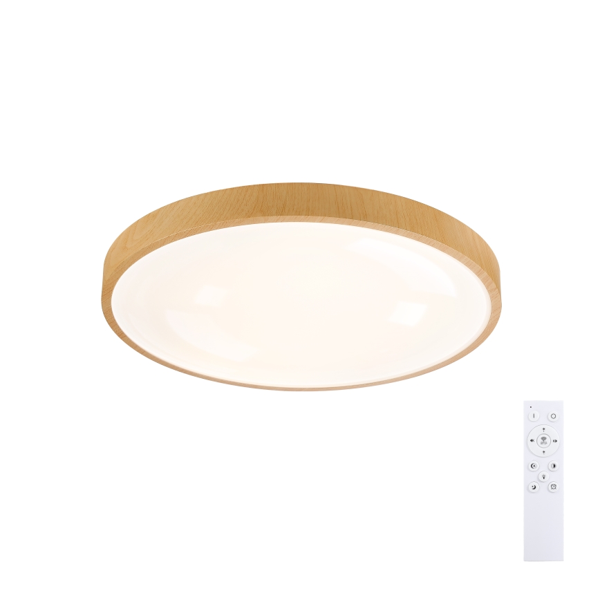 Brilagi - LED-dimmbare Deckenleuchte GLASS POOL DOUBLE LED/60W/230V 3000-6000K 50 cm Holzdekor + Fernbedienung