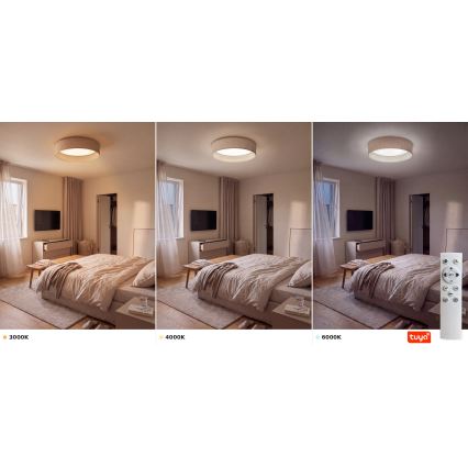 Brilagi - Dimmbare LED-Deckenleuchte VELVET SMARTIX STARS LED/36W/230V 3000-6000K Ø 55 cm beige Wi-Fi Tuya Beacon + Fernbedienung