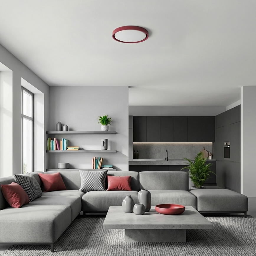 Brilagi - dimmbare LED-Deckenleuchte MATTEO LED/48W/230V 3000-6500K Ø 41 cm rot + Fernbedienung