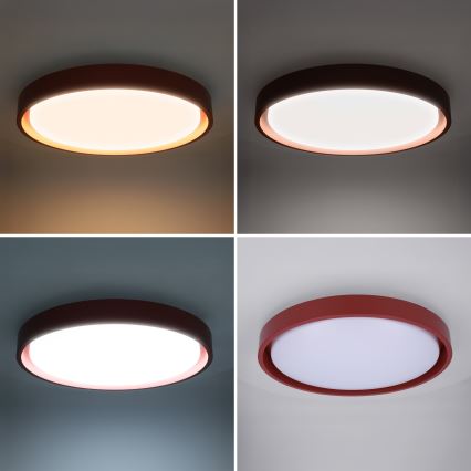 Brilagi - dimmbare LED-Deckenleuchte MATTEO LED/48W/230V 3000-6500K Ø 41 cm rot + Fernbedienung
