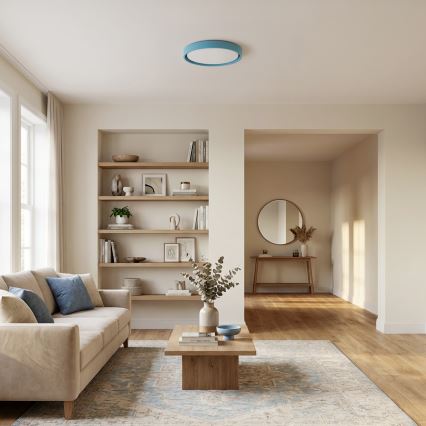 Brilagi - dimmbare LED-Deckenleuchte MATTEO LED/48W/230V 3000-6500K Ø 41 cm türkis + Fernbedienung
