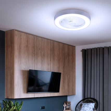 Brilagi - LED dimmbare Deckenleuchte mit Ventilator LED/30W/230V 3000-6500K Weiß + Fernbedienung
