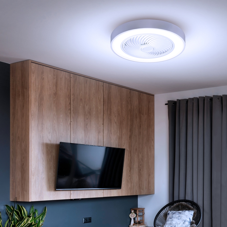 Brilagi - LED dimmbare Deckenleuchte mit Ventilator LED/30W/230V 3000-6500K Weiß + Fernbedienung