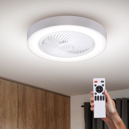 Brilagi - LED-dimmbare Deckenleuchte mit Ventilator LED/30W/230V 3000-6500K Ø 50 cm weiß + Fernbedienung