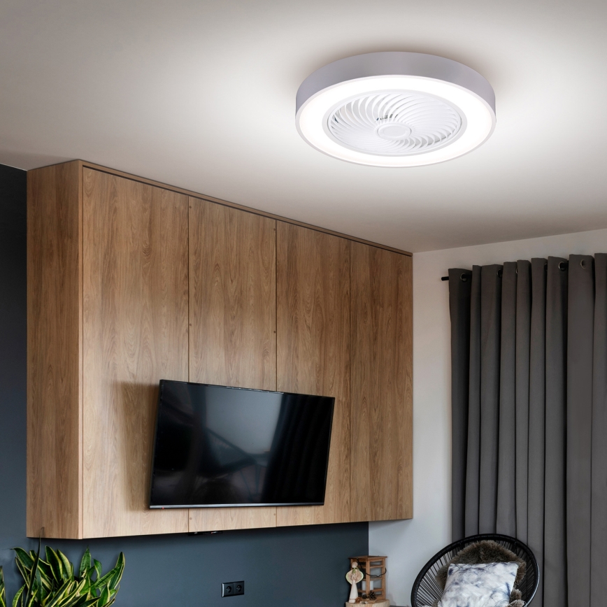 Brilagi - LED-dimmbare Deckenleuchte mit Ventilator LED/30W/230V 3000-6500K Ø 50 cm weiß + Fernbedienung