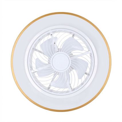 Brilagi - Dimmbare LED-Deckenleuchte mit Ventilator LED/38W/230V 3000-6500K Ø 50 cm goldfarben + Fernbedienung