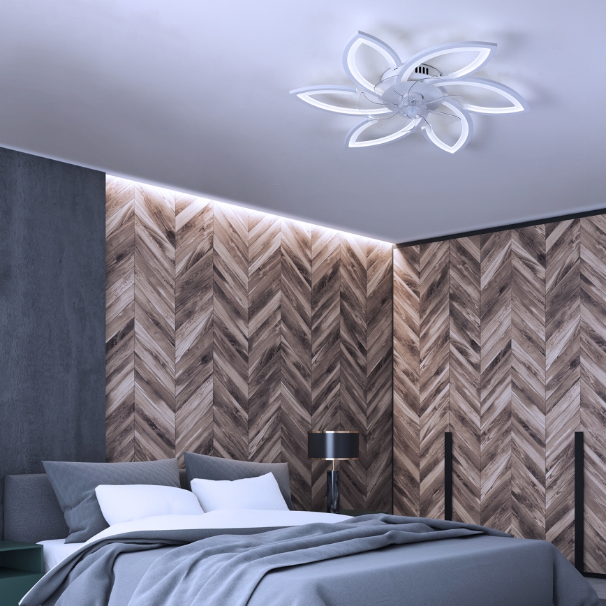 Brilagi - LED dimmbare Deckenleuchte mit Ventilator LED/50W/230V 3000-6500K Weiß + Fernbedienung
