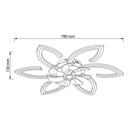 Brilagi - LED dimmbare Deckenleuchte mit Ventilator LED/50W/230V 3000-6500K Weiß + Fernbedienung