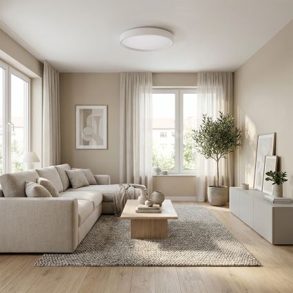 Brilagi - LED dimmbare Deckenleuchte NANCI LED/60W/230V 3000-6500K Ø 49 cm silber + Fernbedienung