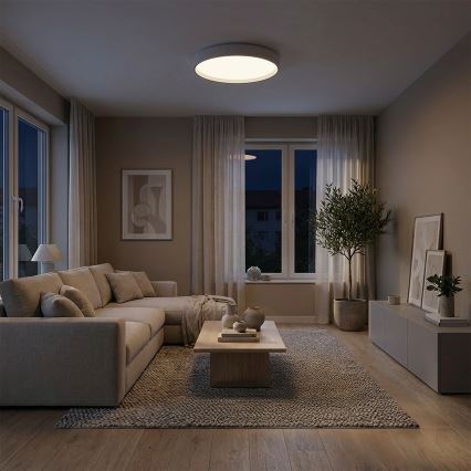 Brilagi - LED dimmbare Deckenleuchte NANCI LED/60W/230V 3000-6500K Ø 49 cm silber + Fernbedienung