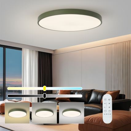 Brilagi - Dimmbare LED-Leuchte POOL SMART LED, 100 W, 230 V, Ø 80 cm, 3000–6000 K, Tuya-Wi‑Fi + Fernbedienung, grün