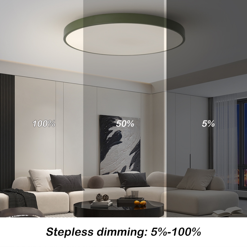 Brilagi - Dimmbare LED-Leuchte POOL SMART LED, 100 W, 230 V, Ø 80 cm, 3000–6000 K, Tuya-Wi‑Fi + Fernbedienung, grün