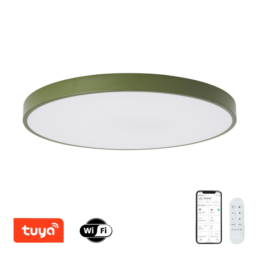 Brilagi - Dimmbare LED-Leuchte POOL SMART LED, 100 W, 230 V, Ø 80 cm, 3000–6000 K, Tuya-Wi‑Fi + Fernbedienung, grün