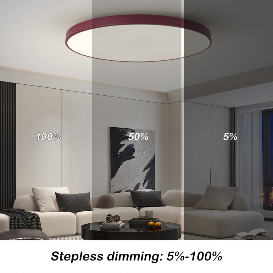 Brilagi - Dimmbare LED-Poolleuchte POOL SMART LED/128W/230V Ø 100 cm Wi-Fi Tuya + Fernbedienung burgunderrot
