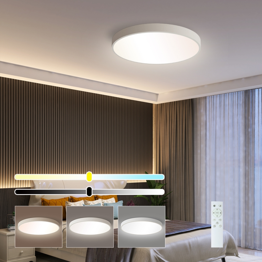 Brilagi - LED dimmbares Deckenleuchte POOL SMART LED/48W/230V 3000-6000K 40 cm + Fernbedienung weiß