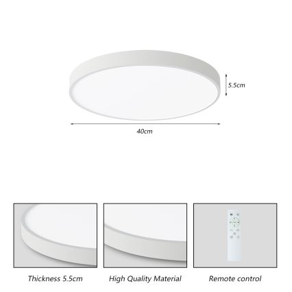 Brilagi - LED dimmbares Deckenleuchte POOL SMART LED/48W/230V 40 cm 3000-6000K Wi-Fi Tuya + Fernbedienung weiß