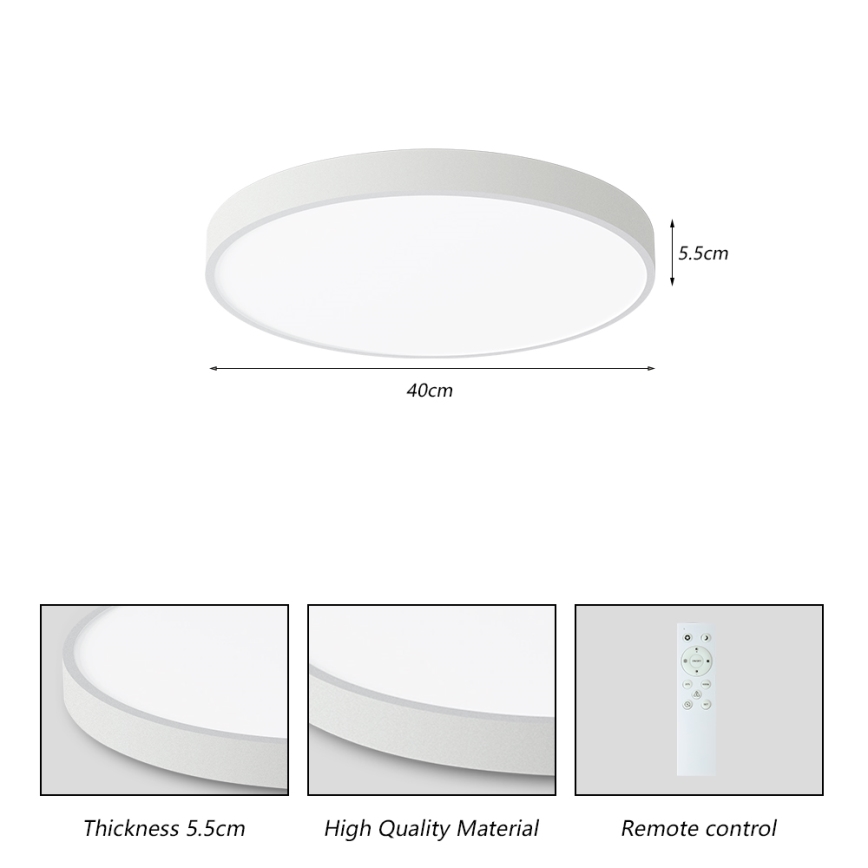 Brilagi - LED dimmbares Deckenleuchte POOL SMART LED/48W/230V 40 cm 3000-6000K Wi-Fi Tuya + Fernbedienung weiß