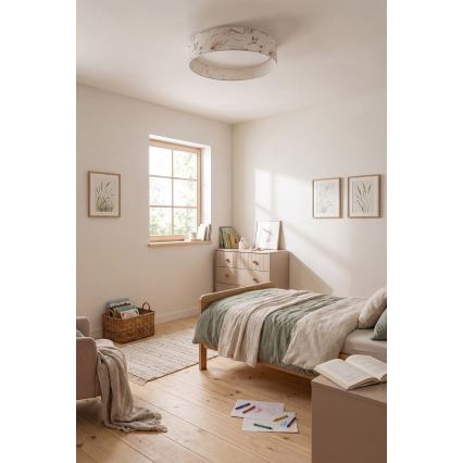 Brilagi - LED-dimmbare Deckenleuchte VELVET SMARTIX LED/36W/230V 3000-6000K Ø 55 cm weiß/Blumenmuster Wi-Fi Tuya Beacon + Fernbedienung